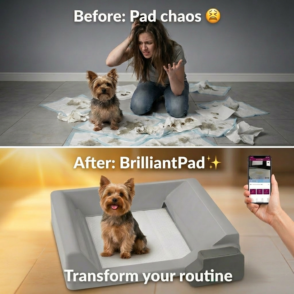 Before: pad chaos vs After: BrilliantPad